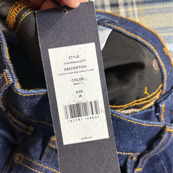 NWT veronica beard carson high rise ankle flare jeans indigo rinse size 28 - Picture 6 of 11